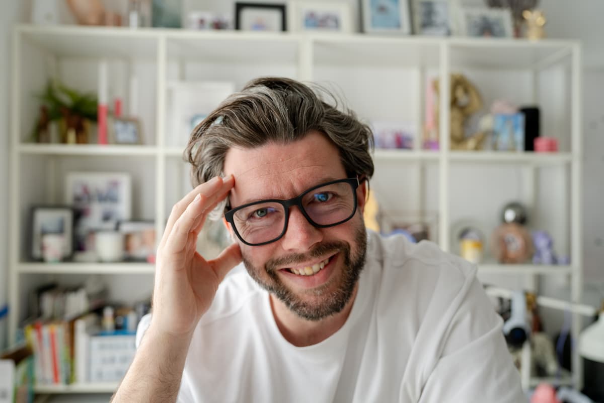 Alex Gray in his home studio